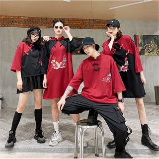 Áo nhóm (dáng Hanfu) mix đỏ - đen