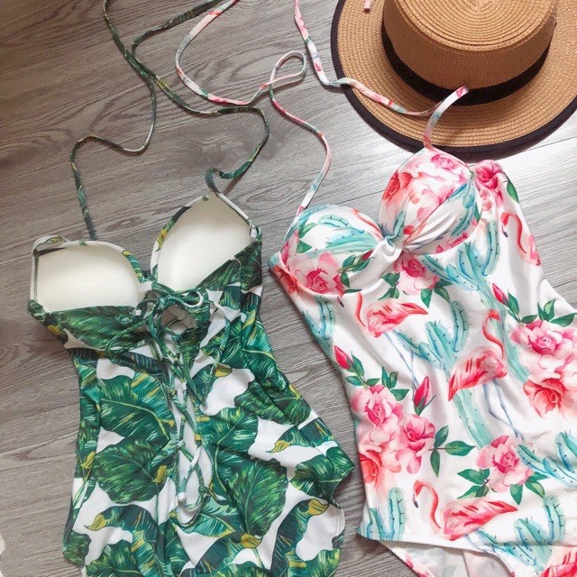 Bikini, Đồ Bơi Một Mảnh Thân Liền Đan Lưng Họa Tiết Secxy ODERI LT-037