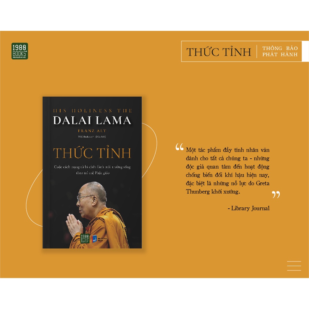 Sách - Thức tỉnh - Đức Đạt Lai Lạt Ma & Tiến sĩ Franz Alt