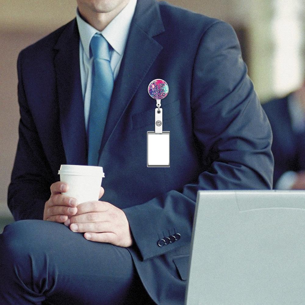 CHOOKEY Móc Khóa Kẹp Cá Sấu Giữ Thẻ ID Xoay 360 Độ Có Thể Thu Gọn Giá Đỡ