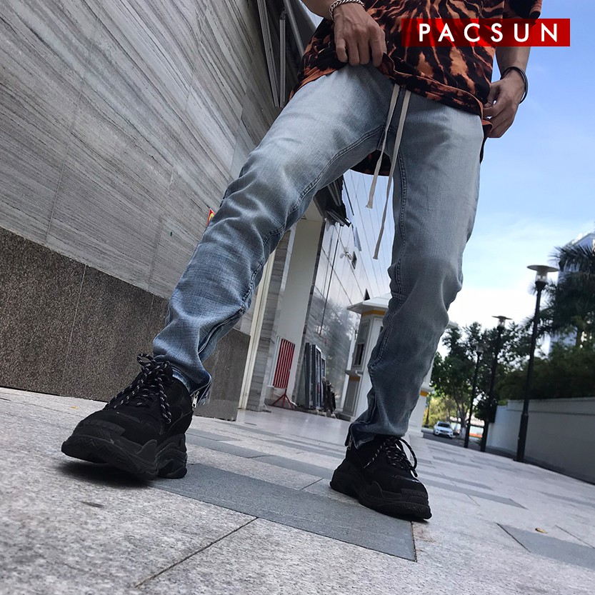 QUẦN JEAN NAM ZIPPER PACSUN XANH TRƠN