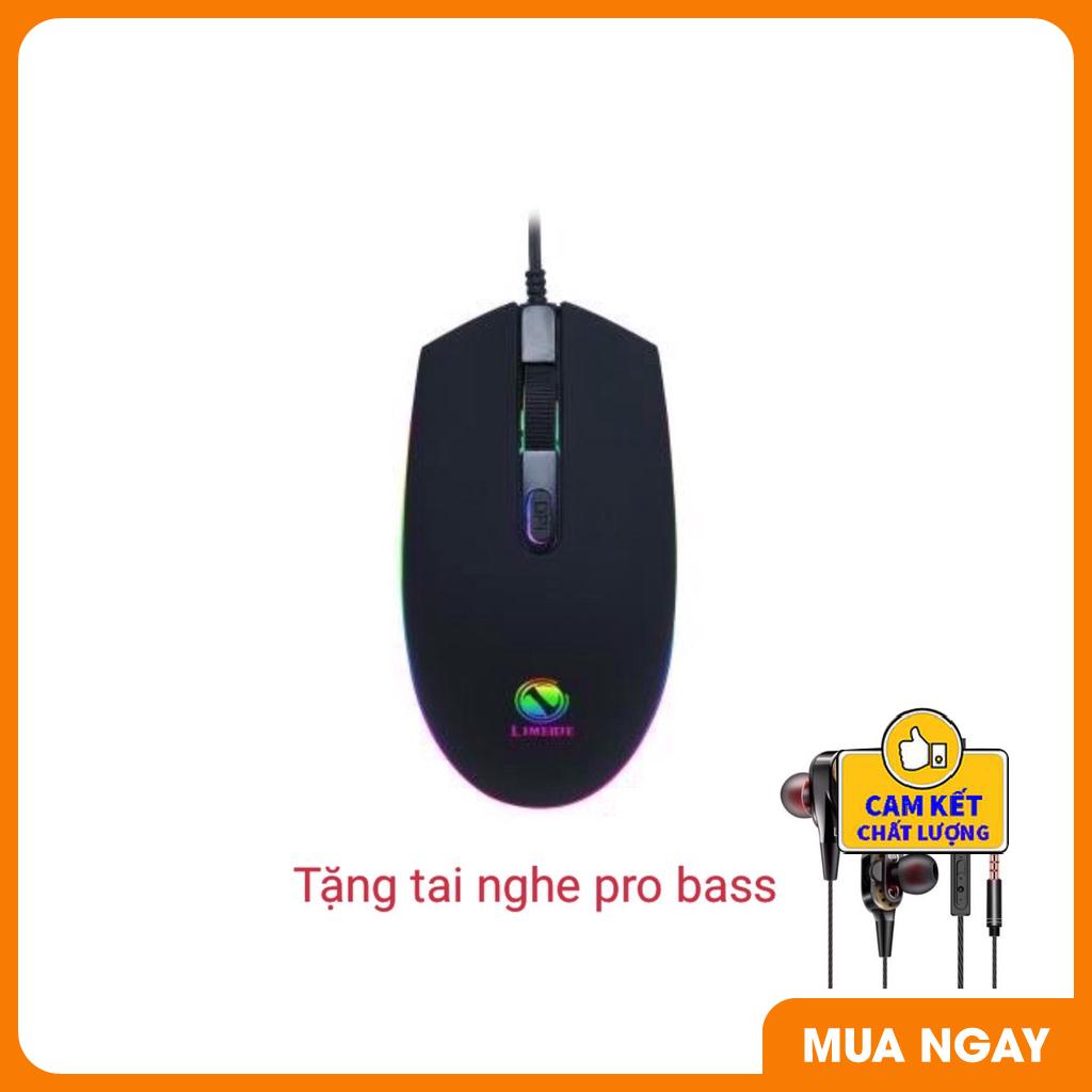 Chuột Máy Tính, Chuột Gaming Limeide 007 Rgb Có Dây &amp; Đèn Led Tặng Kèm Tai Nghe Pro Bass