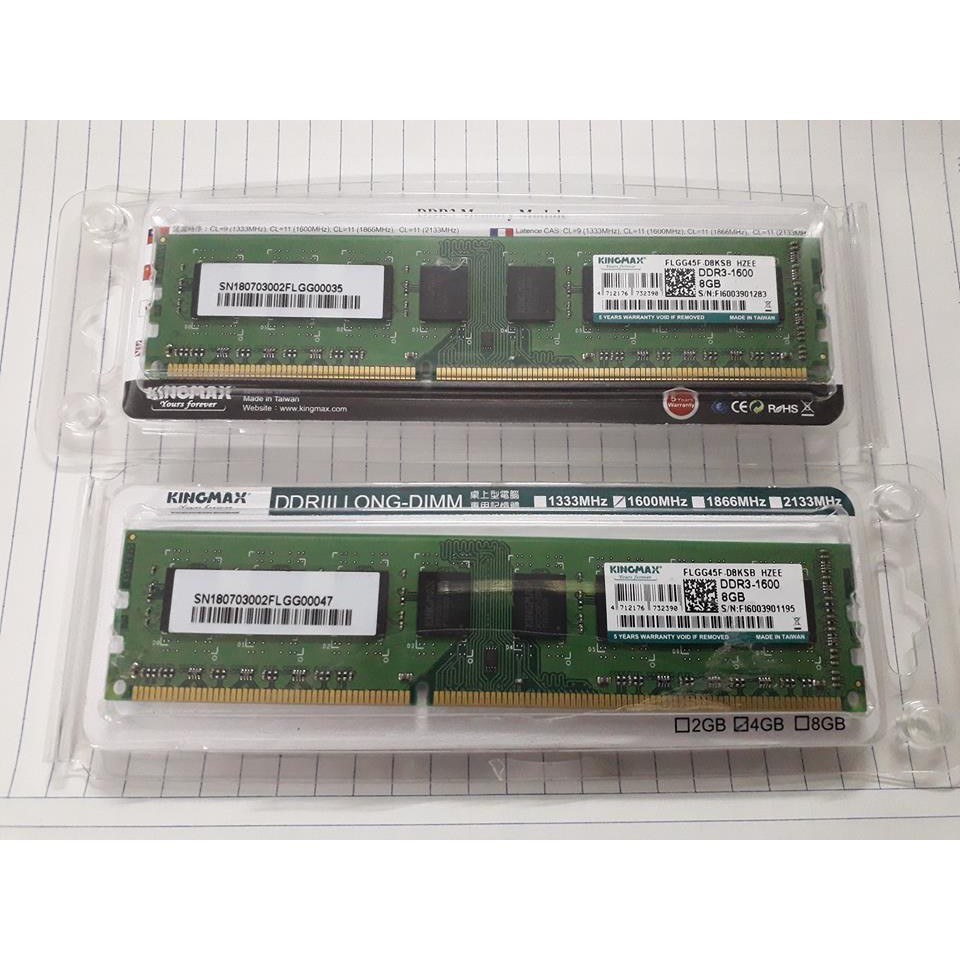 Ram DDR3 - 8G- 1600 Kingmax Chính Hãng