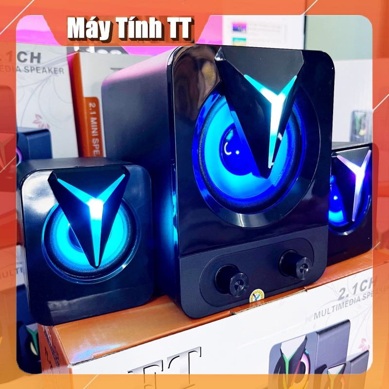 Loa máy tính để bàn mini LED TT25 BASS CỰC ĐÃ  2.1 dành cho PC Laptop Điện thoại có led - Máy Tính TT