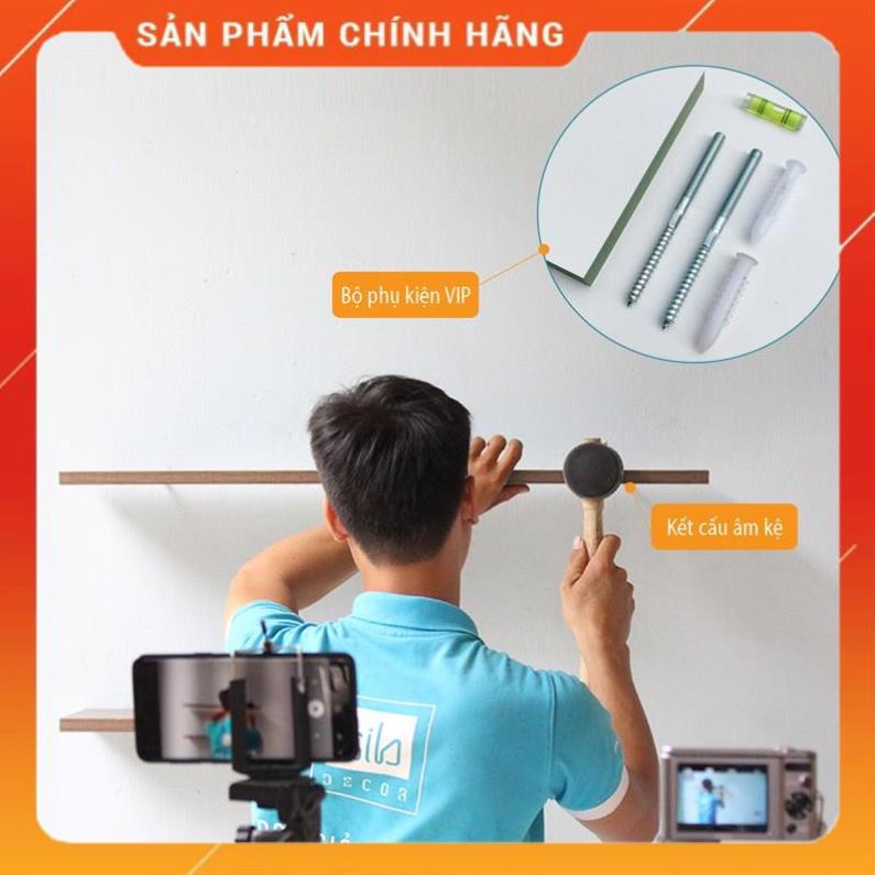 Kệ Thanh Ngang Treo Tường Kết Cấu Giấu Chân SIB Decor, Gỗ Lõi Xanh Chống Ẩm, Kèm Phụ Kiện Và Thước Thuỷ Lấy Cân Bằng