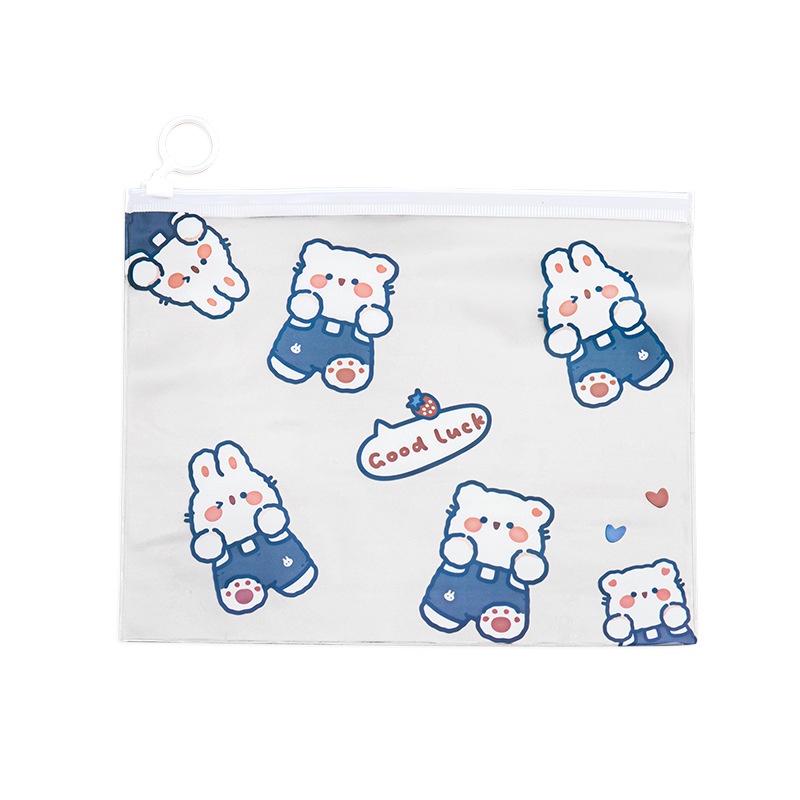 Túi Đựng Bút Bằng Pvc Trong Suốt Chống Nước Họa Tiết Thỏ Hoạt Hình Đáng Yêu