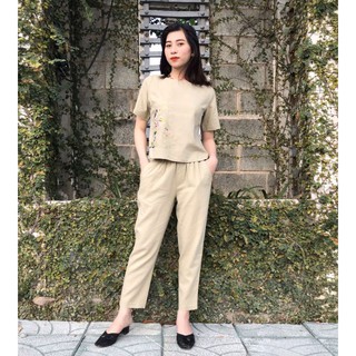 Đồ bộ linen , sét linen thêu , linen