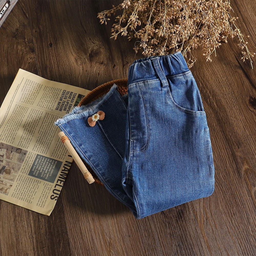 Quần jeans BEAR LEADER ống loe thời trang xuân thu mới cho bé gái 2-6 tuổi