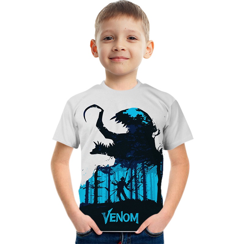 Áo thun in họa tiết Venom 3D thời trang mùa hè dành cho trẻ em