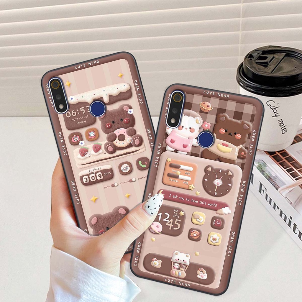 Ốp lưng Realme 3 / 3 Pro in hình gấu cute,bò sữa 3D cute dễ thương bảo vệ điện thoại.