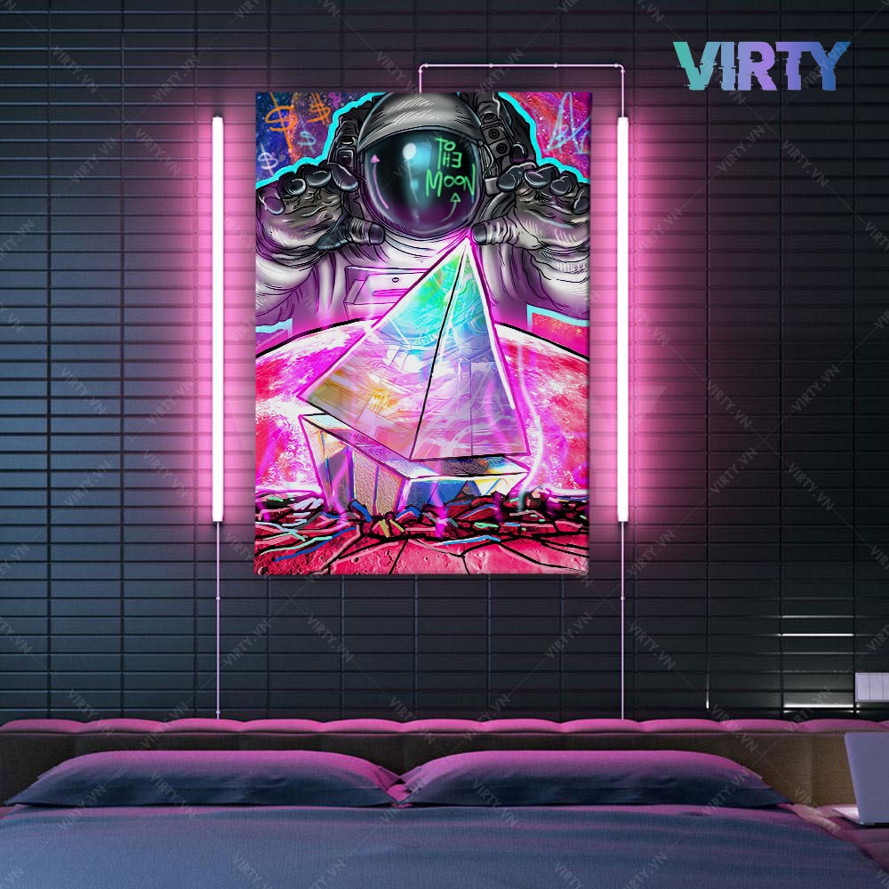 Tranh treo tường decor phòng ngủ VIRTY trang trí phòng khách, tranh canvas GRAFFITI COLORFUL kèm khung composite