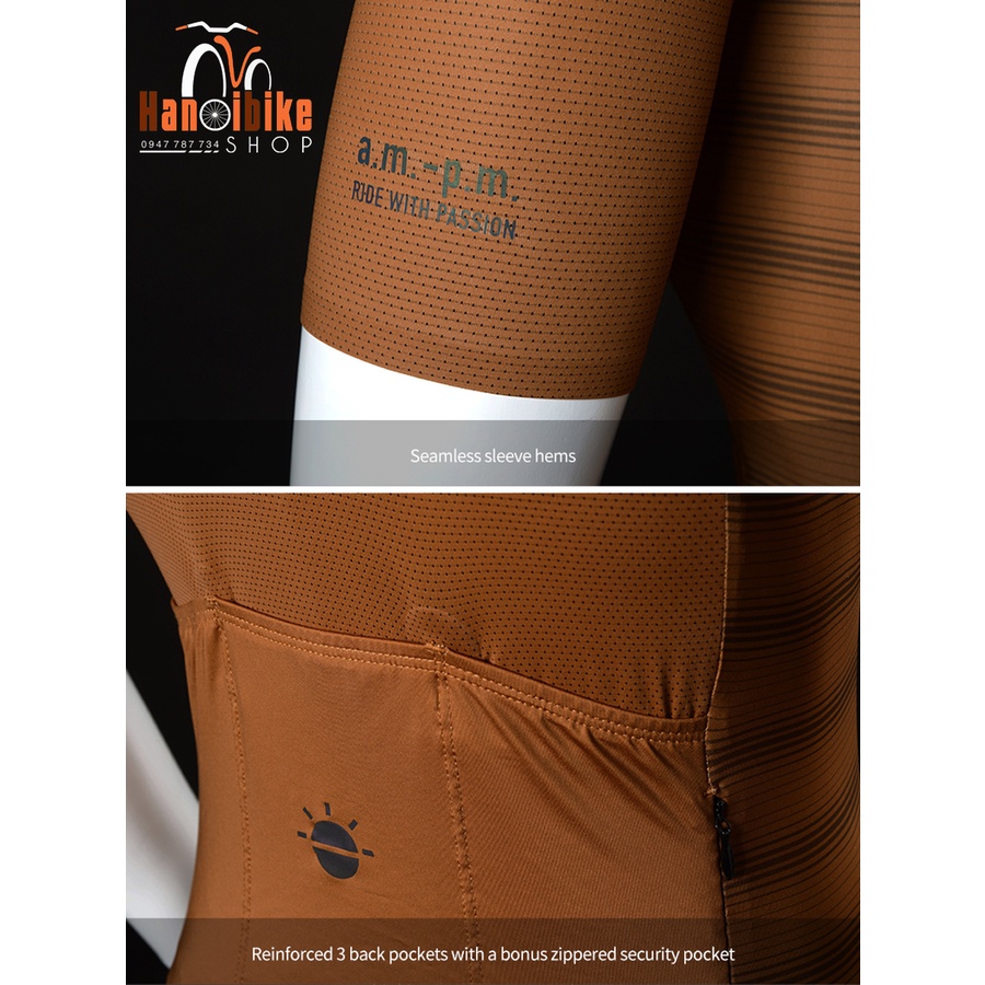 Áo đạp xe Monton ngắn tay 06AM BROWN