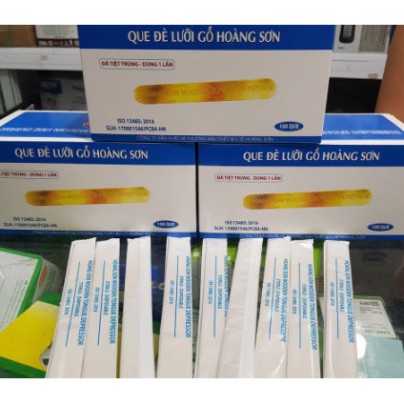 Que Đè Lưỡi Gỗ Hoàng Sơn Đã Tiệt Trùng Từng Vỉ