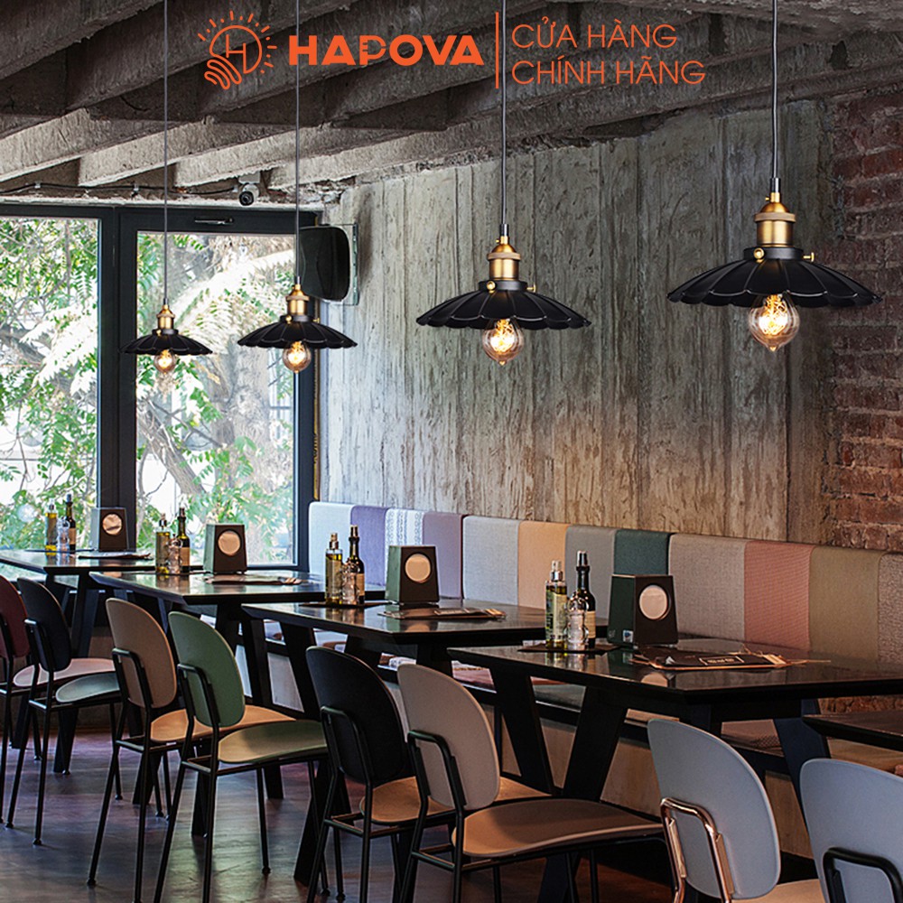 Đèn thả trần trang trí nhà quán cà phê HAPOVA HELGA 5055 + Kèm bóng Edison