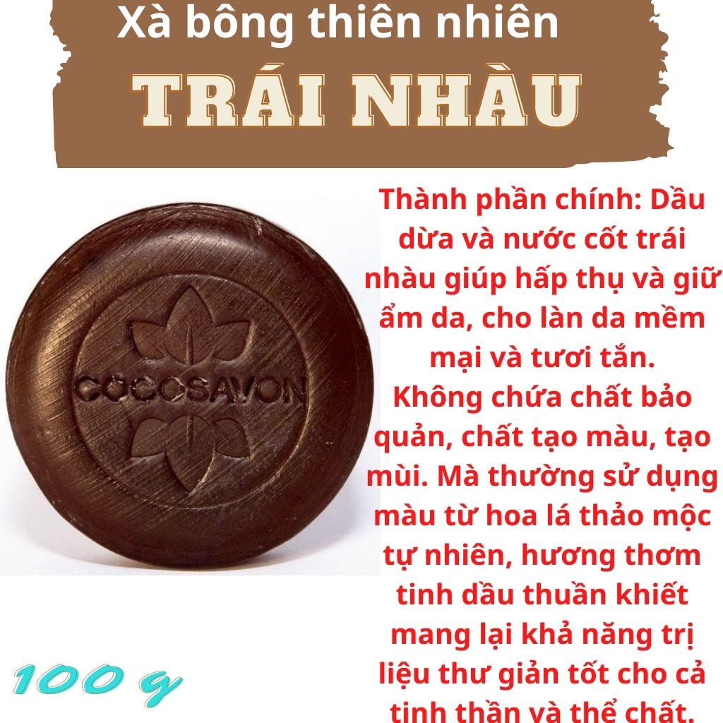 Xà bông tắm, xà bông trái nhàu 100% thiên nhiên Cocosavon