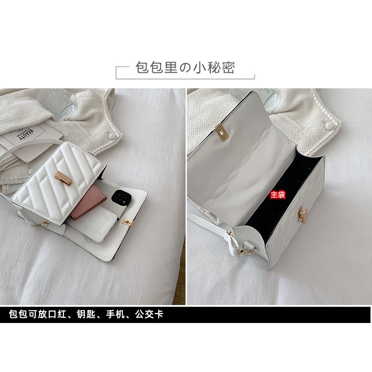 Túi Xách JASMIN NOIR Tote Hai Dây Có Khóa In Họa Tiết Sọc Thời Trang Dành Cho Nữ