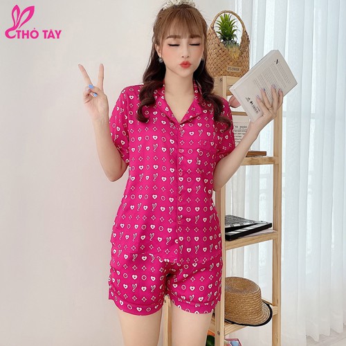 Đồ bộ lụa ngắn họa tiết THỎ TÂY AG187 | BigBuy360 - bigbuy360.vn