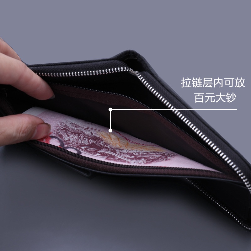 Ví canvas oxford ngắn có khóa kéo phong cách Nhật Bản retro cá tính thời trang đơn giản cho nam