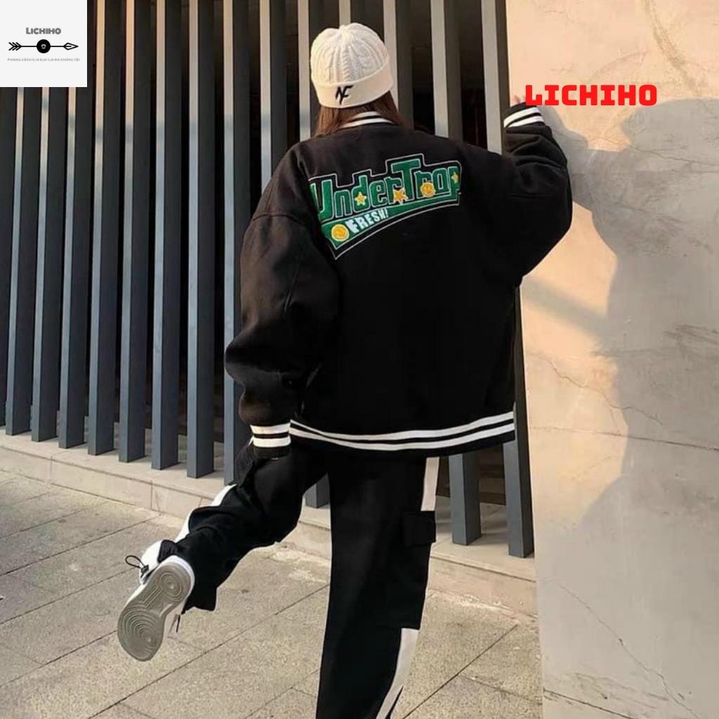 Áo khoác bomber unisex form rộng UNDERTROP AKD03 LICHIHO chất liệu dù hai lớp mềm mịn rẻ đẹp