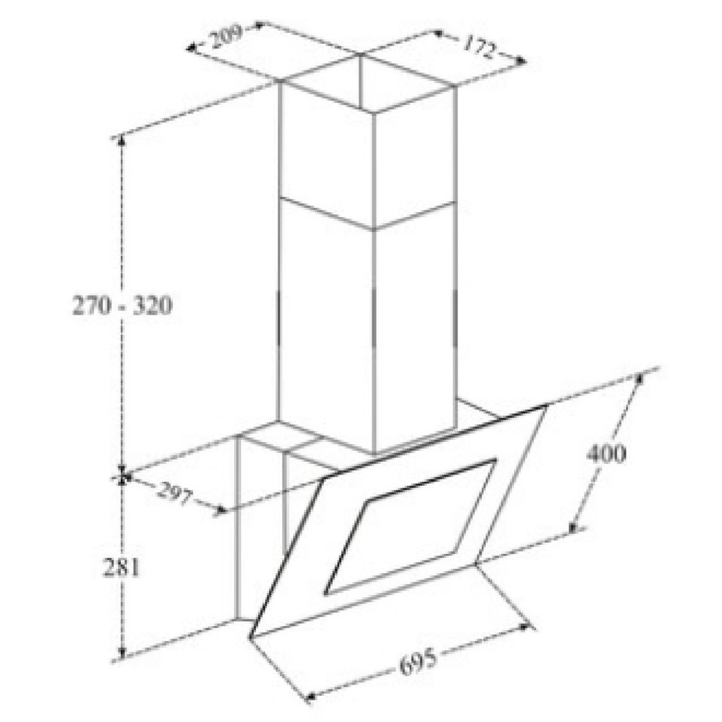 Máy hút mùi vát Faster FS 3608B-70