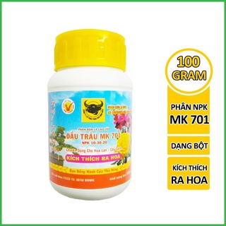 Đầu trâu MK 701 NPK 10-30-20 hũ 100gr - Phân bón lá chuyên cho Hoa Lan, cây kiểng Kích thích ra Hoa