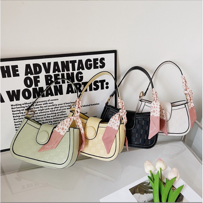 Túi xách nữ đeo vai caro (kèm khăn) hot trend 2023 BAG U CAV25