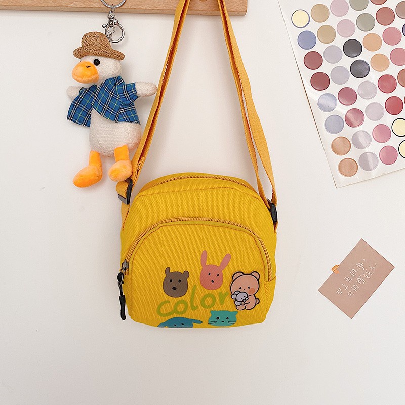 Túi Canvas Đựng Điện Thoại Họa Tiết Hoạt Hình Cho Nữ