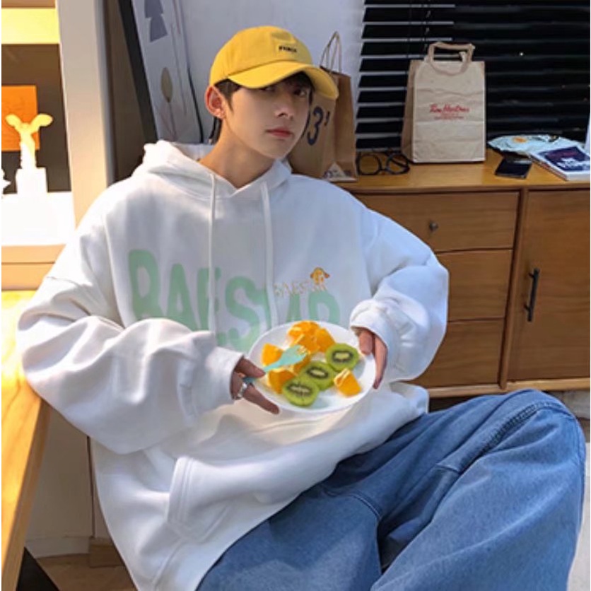 Áo hoodie dáng rộng vải nỉ chất đẹp mũ 2 lớp không xù lông hàng Quảng Châu cho nam nữ