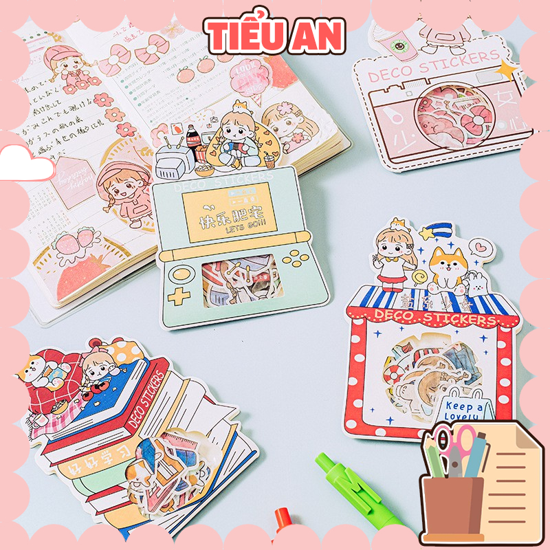 Bộ sticker/ Hình dán Họa Tiết Em Bé Dễ Thương (40 Hình)