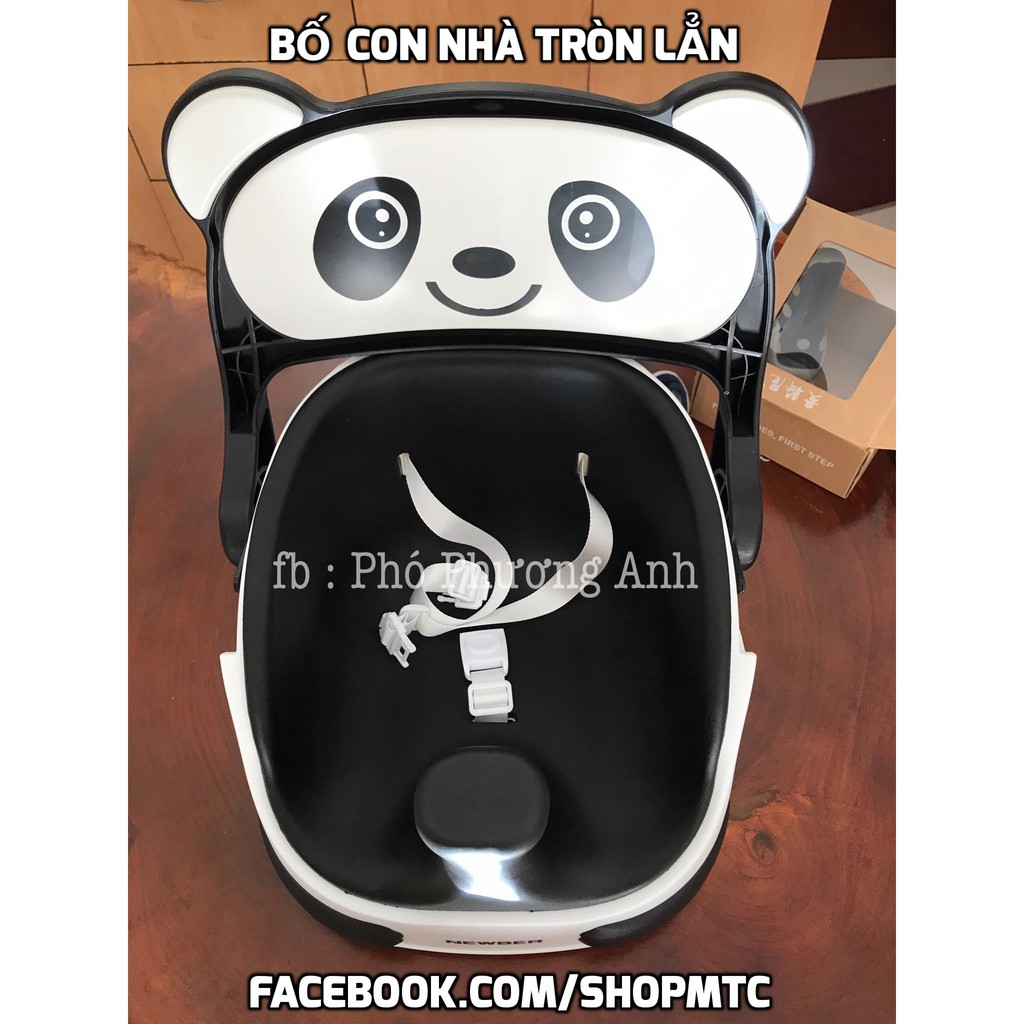 Ghế ăn dặm kiêm ghế chơi đồ chơi có bánh xe và dây kéo Newber Gấu Trúc cho bé trai và Gấu Hồng màu hường cho bé gái