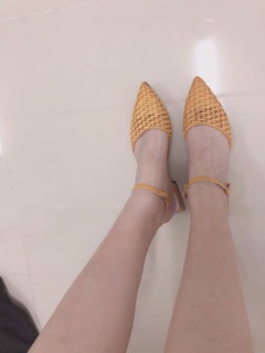 Oder sandal gót vuông đế thấp (kèm ảnh thật)