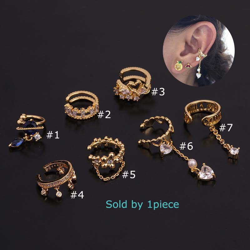 1 Khuyên Tai Mạ Vàng / Bạc Đính Đá Zircon Kích Thước 8mm thời trang