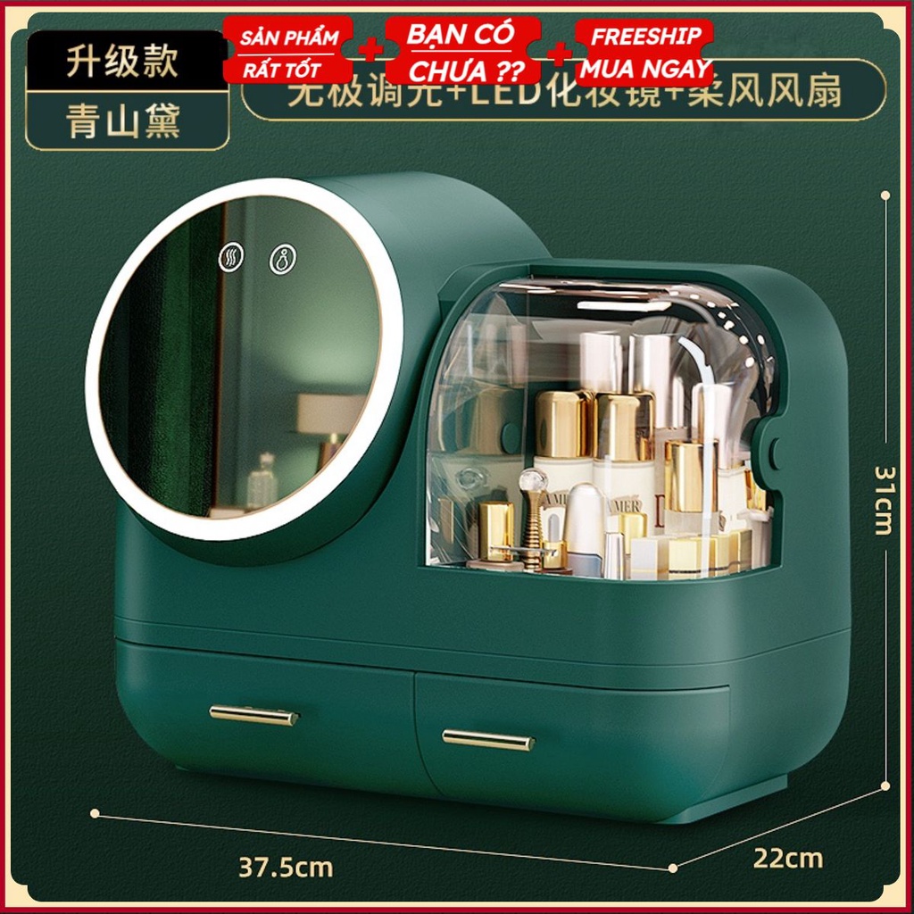 PVN38379 HỘP ĐỰNG MỸ PHẨM-CÓ GƯƠNG QUẠT VÀ ĐÈN LED T2 .