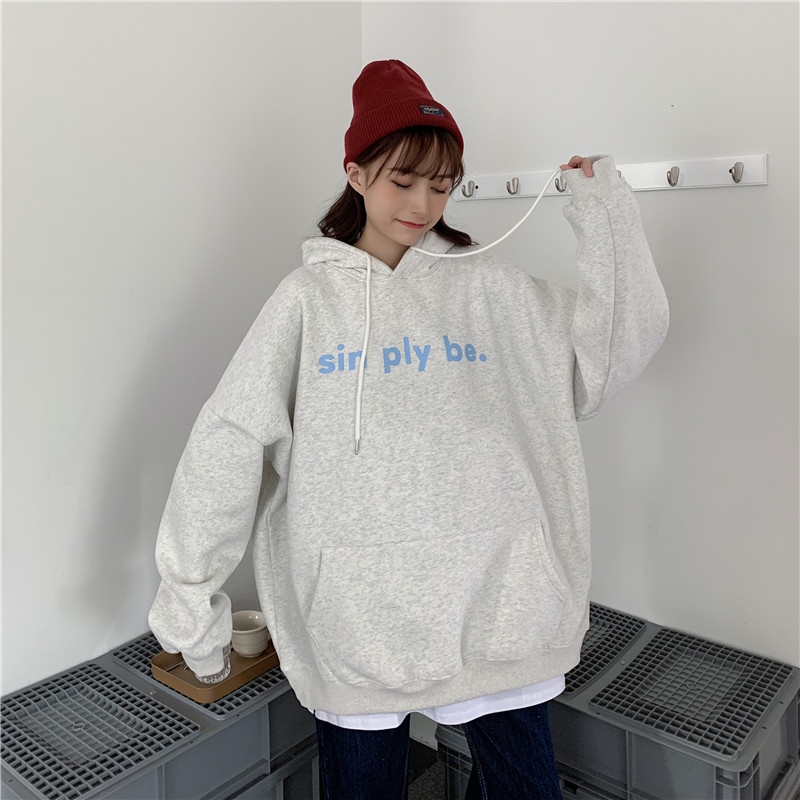 Áo hoodie dáng rộng phong cách Hàn Quốc thời trang thu đông 2021 cho nữ