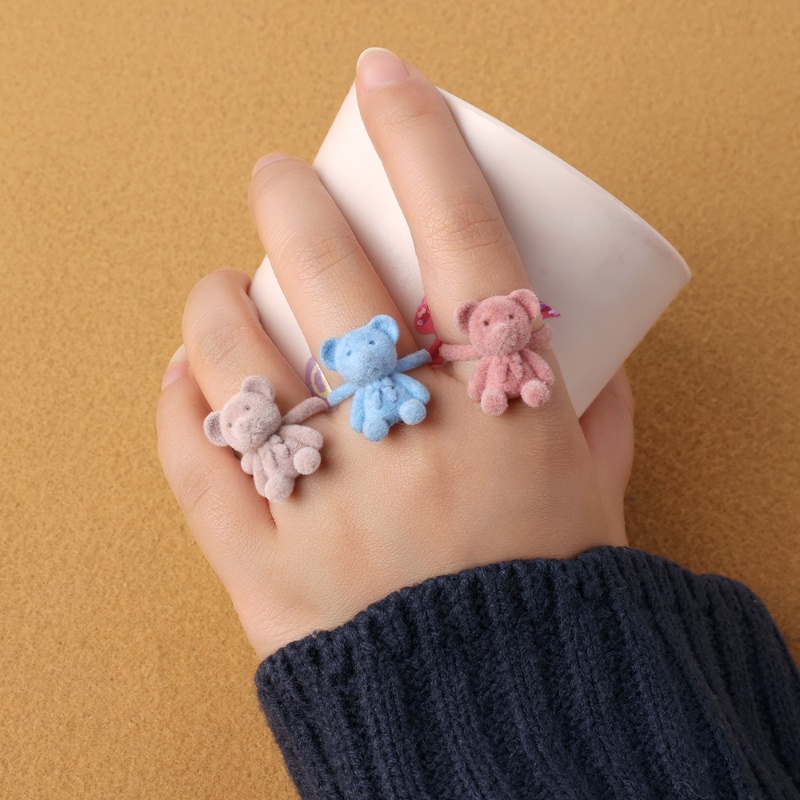 Nhẫn Hở Hình Nơ / Gấu Dễ Thương Có Thể Điều Chỉnh Phong Cách Hàn Quốc Thời Trang Cho Nữ