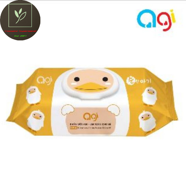(GIAO MÀU NGẪU NHIÊN KHÔNG MÙI) Combo 10 gói khăn ướt Agi không mùi