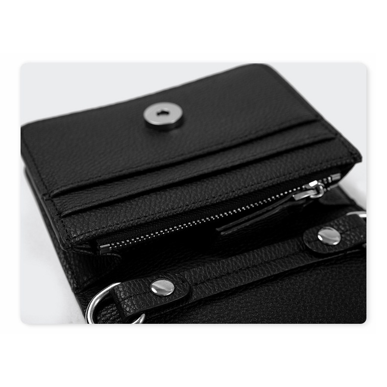 Ví đeo chéo nam bóp đựng thẻ card atm visa trơn đơn giản giỏ card holder nhỏ tiện Hàn Quốc KINDEE