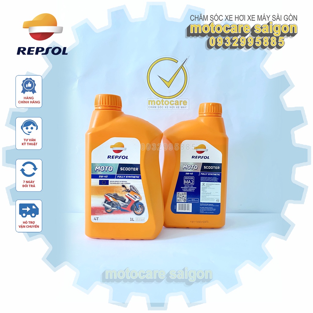 Nhớt Repsol Scooter Fully Synthetic 5W40 1L, nhớt cao cấp dành cho xe tay ga