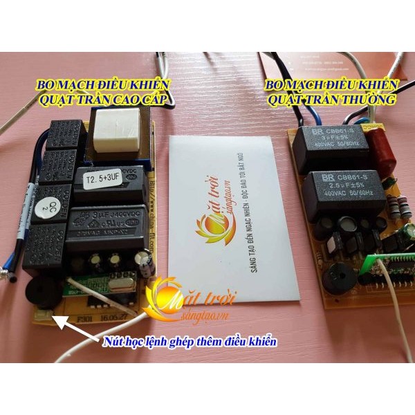 Bộ điều khiển quạt trần 5 cánh có đèn dùng sóng RF