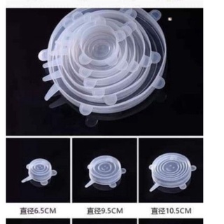 SÉT 6 CHIẾC MÀNG BỌC THỰC PHẨM SILICON, màng bọc bát nồi đủ kích thước giá sỉ giadunghieuviet