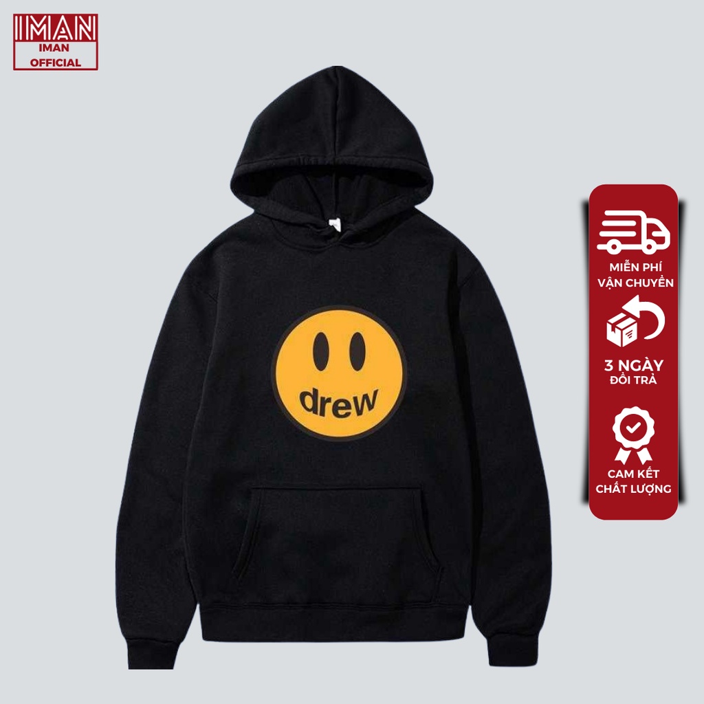 Áo hoodie Drew oversize form rộng nam nữ unisex, Áo nỉ có mũ dầy dặn phong cách hàn quốc [ Video Thật ]