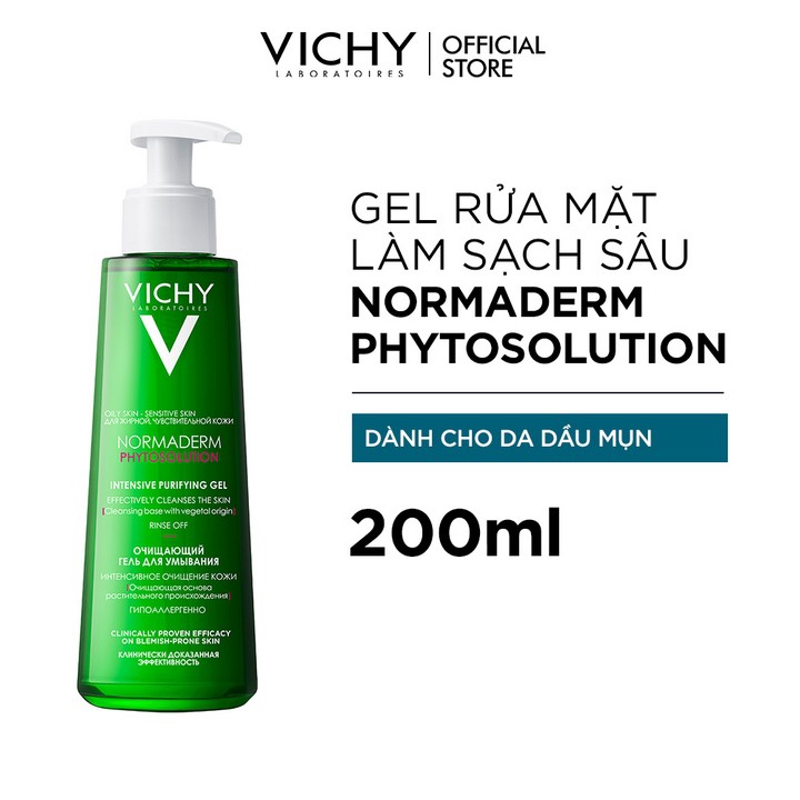 [Mã FMCGMALL -8% đơn 250K] Sữa rửa mặt dạng gel làm sạch sâu giảm bã nhờn Vichy Normaderm Phytosolution 200ml | BigBuy360 - bigbuy360.vn