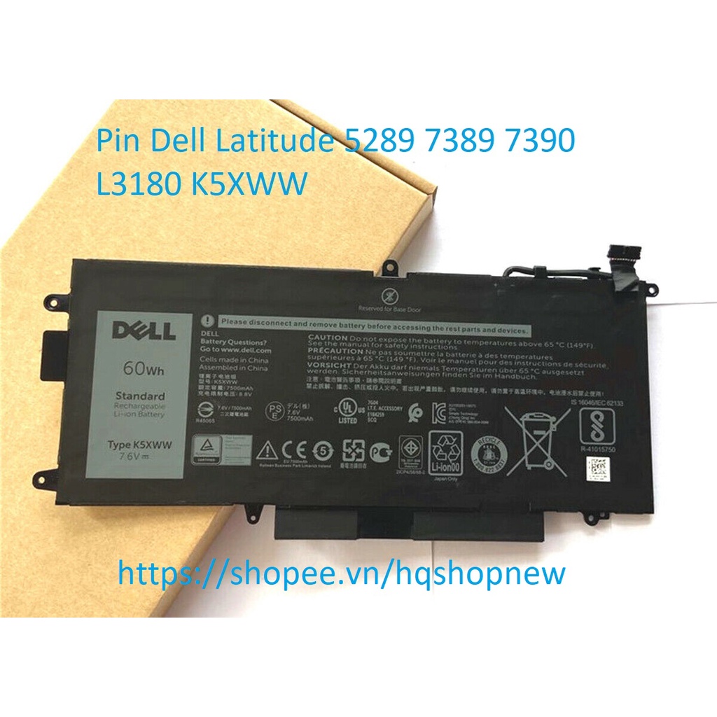 ⚡️Pin Dell Latitude 5289 7389 7390 L3180 K5XWW 6CYH6 725KY N18GG 71TG4 60wh 2in1