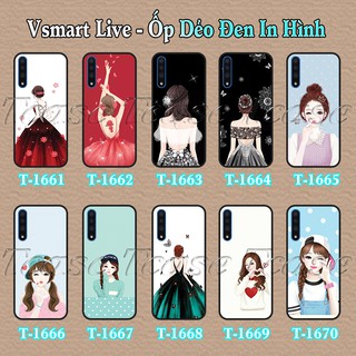 Ốp lưng Vsmart Live dẻo đen in hình Cô gái