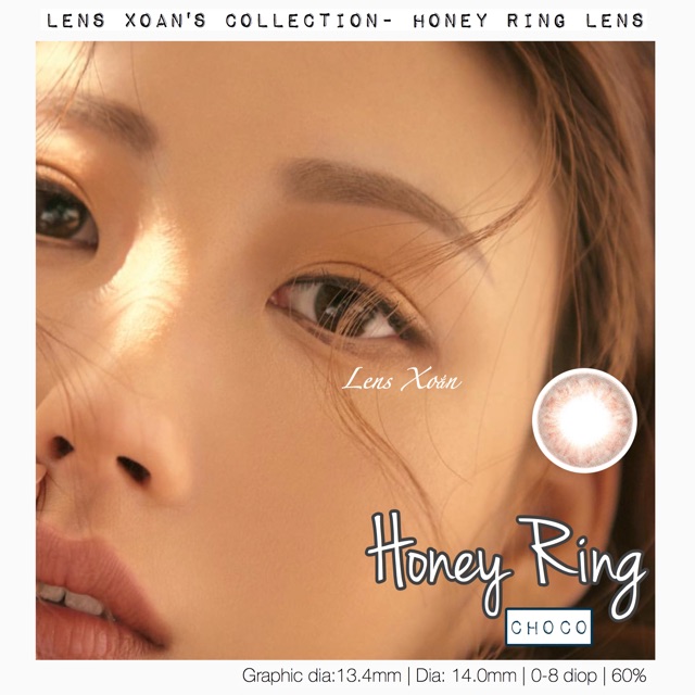 ÁP TRÒNG HONEY RING CHOCO- OLENS ( LENS XOẮN): CHOCO TỰ NHIÊN