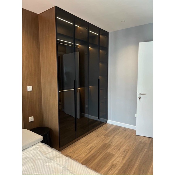 Tủ đựng quần áo gỗ công nghiệp mdf kết hợp cánh kính cường lực nhập khẩu cao cấp