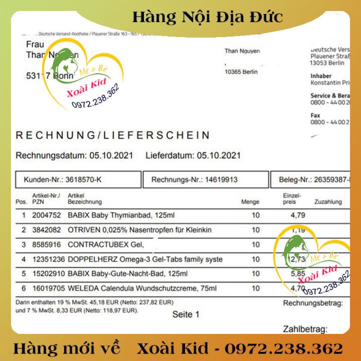 [auth] Kem làm mờ sẹo Contractubex Đức tuýp 30g , Đủ Bill Date mới [Hot]