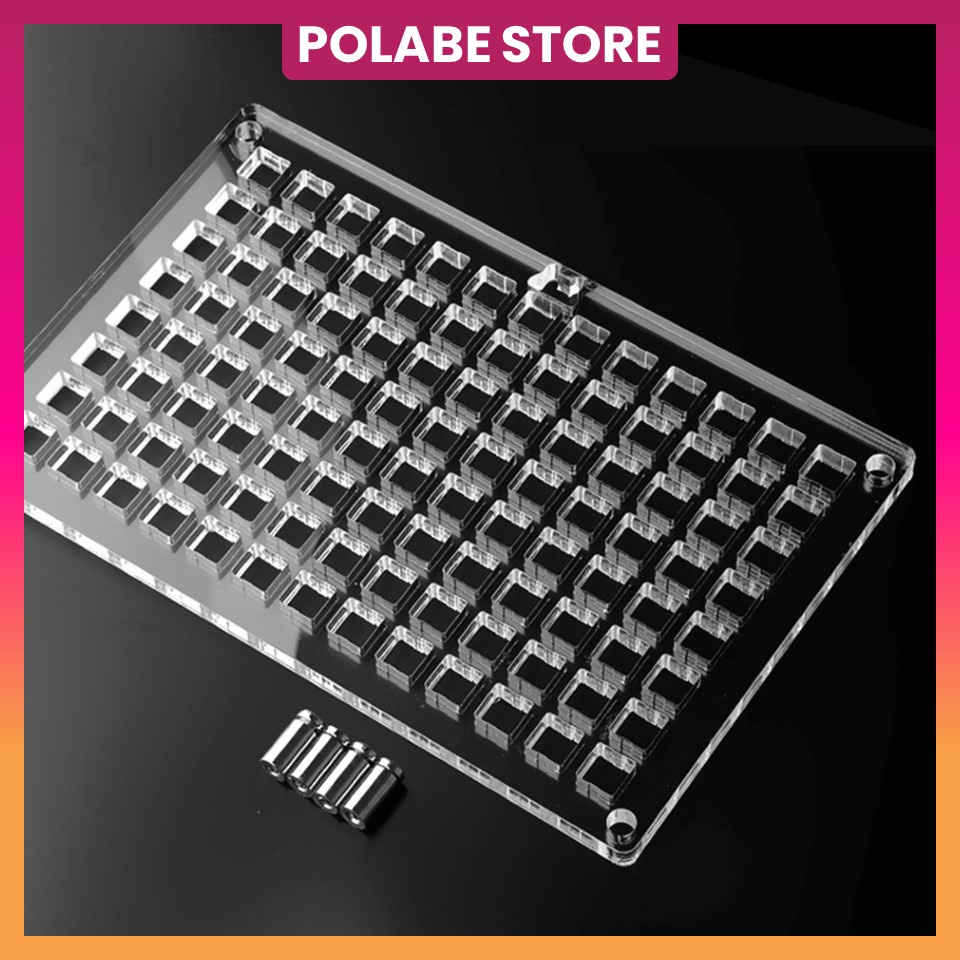 Switch Tester Mica 104, 60 slot - Đế gắn switch test bằng mica CNC hàng chính hãng Kelowna đế test switch - Polabe Store