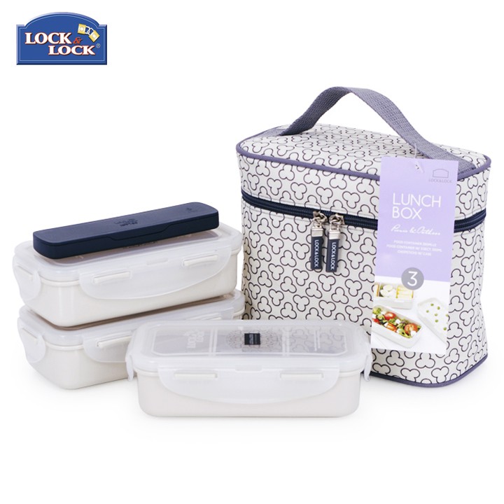 Bộ hộp cơm Lock&Lock Clover HPL754CI - Larva Store