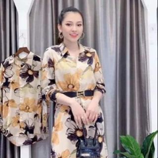 VÁY SƠ MI LỤA TƠ VÀNG SIÊU XỊN